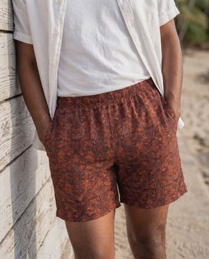 Fiery Red Kumo Men's Swim Trunks Men's Swim Trunks — Lolekai