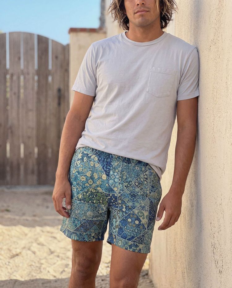 Men's Jelly Mint Riad Swim Trunks