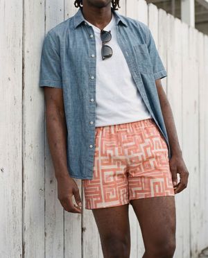 Coral Akari Men's Swim Trunks Men's Swim Trunks — Lolekai