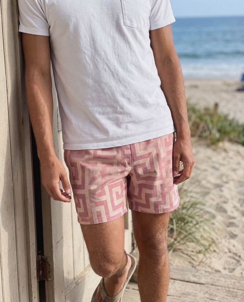 Hot Pink Akari Men's Swim Trunks Men's Swim Trunks — Lolekai