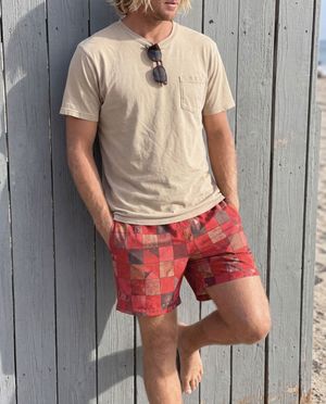 Fiery Red Fragment Men's Swim Trunks bikini — Lolekai