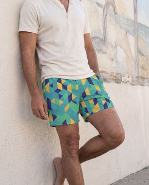 Turquoise Nami men's swim trunks