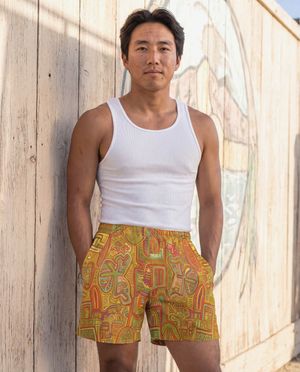 Yellow Solstice Men's Swim Trunks Men's Swim Trunks — Lolekai