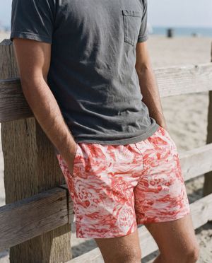Fiery Red Haven Men's Swim Trunks Men's Swim Trunks — Lolekai