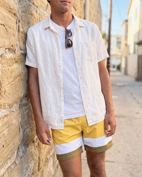 Men's Yellow Safari Swim Trunks