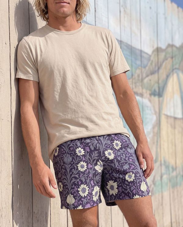 Men's Rhodonite Acanthus Swim Trunks