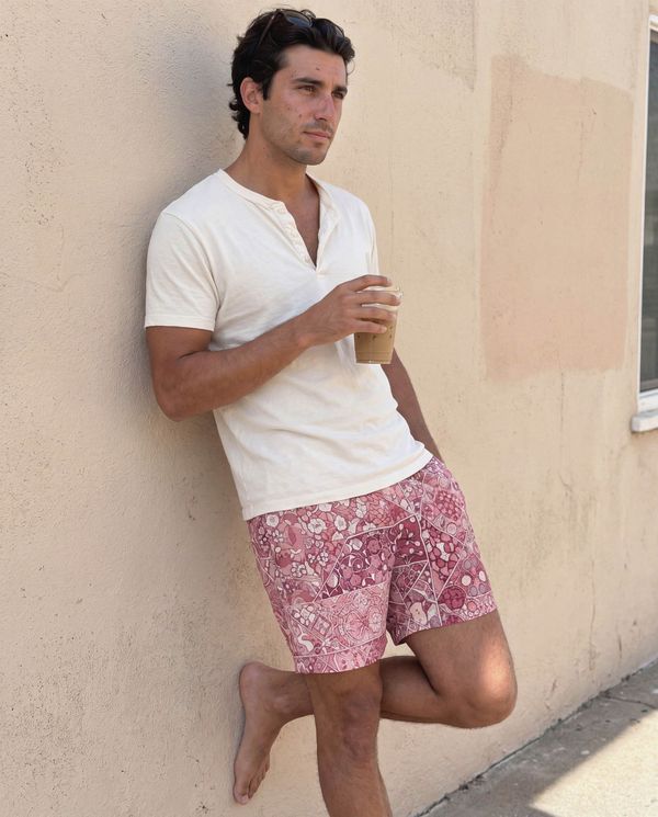 Men's Swim Trunks in Tea Rose Riad