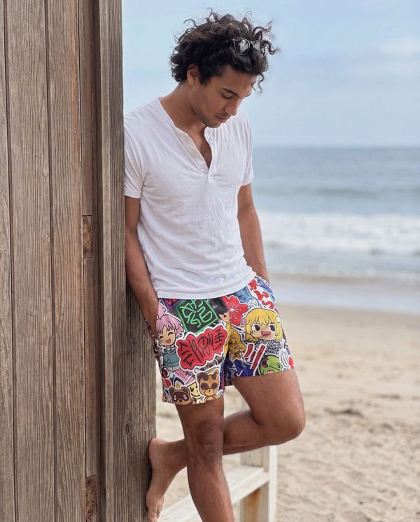 Neo-Tokyo men's swim trunks