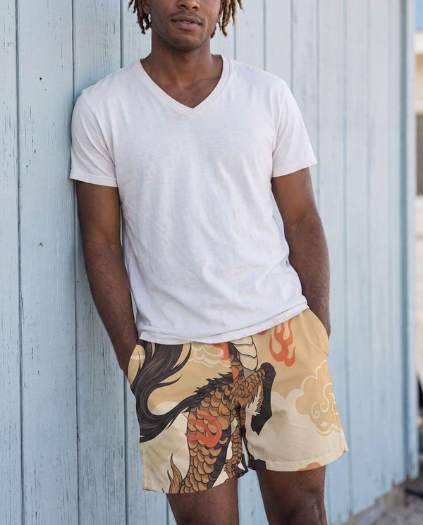 Kirin Rising men's swim trunks