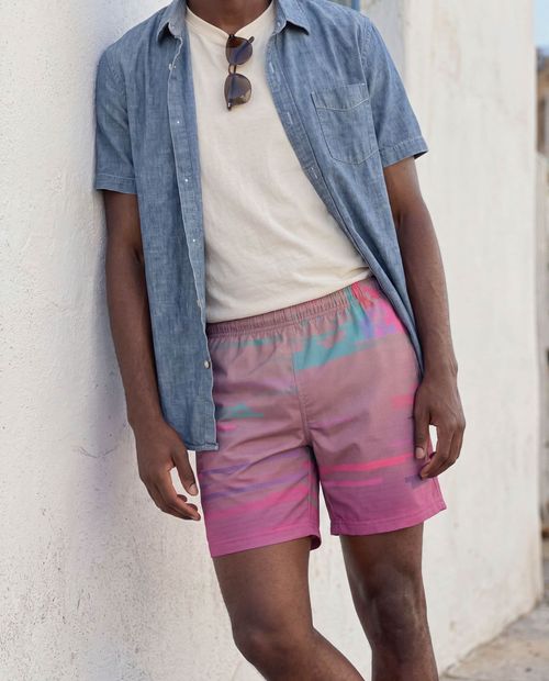 Amber Haze Mosaic Men's Swim Trunks Men's Swim Trunks — Lolekai