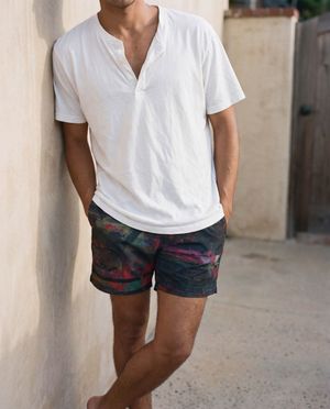 Lime Haze men's swim trunks