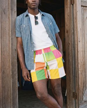 Lime Pixel Men's Swim Trunks Men's Swim Trunks — Lolekai