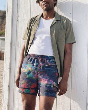 Turquoise Haze men's swim trunks