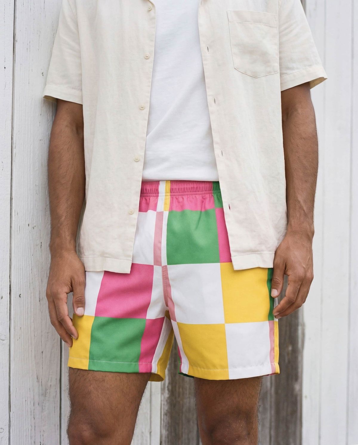Hot Pink Pixel Men's Swim Trunks Men's Swim Trunks — Lolekai
