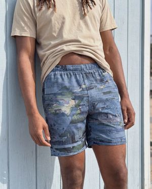 Blue Aura Haze men's swim trunks