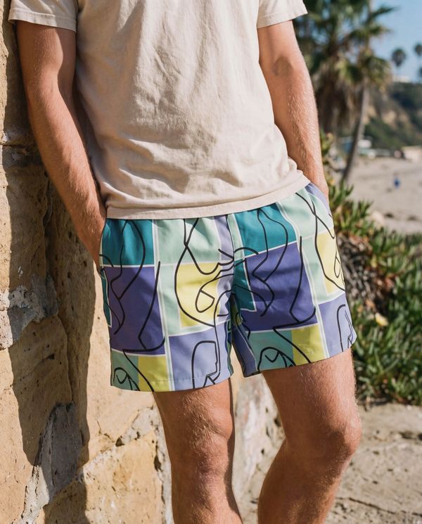 Men's Transformative Teal Lustre Swim Trunks