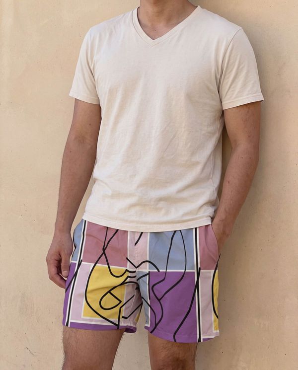 Men's Burnished Lilac Lustre Swim Trunks