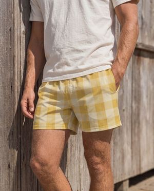 Lemon Yellow Haven men's swim trunks