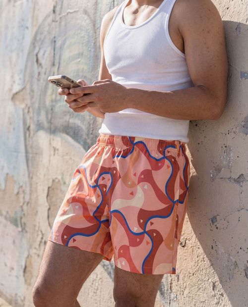 Coral Zahara Men's Swim Trunks Men's Swim Trunks — Lolekai