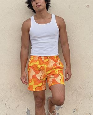 Citrus Orange Zahara Men's Swim Trunks bikini — Lolekai