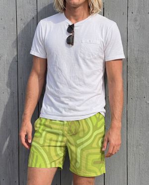 Lime Kuna Men's Swim Trunks Men's Swim Trunks — Lolekai