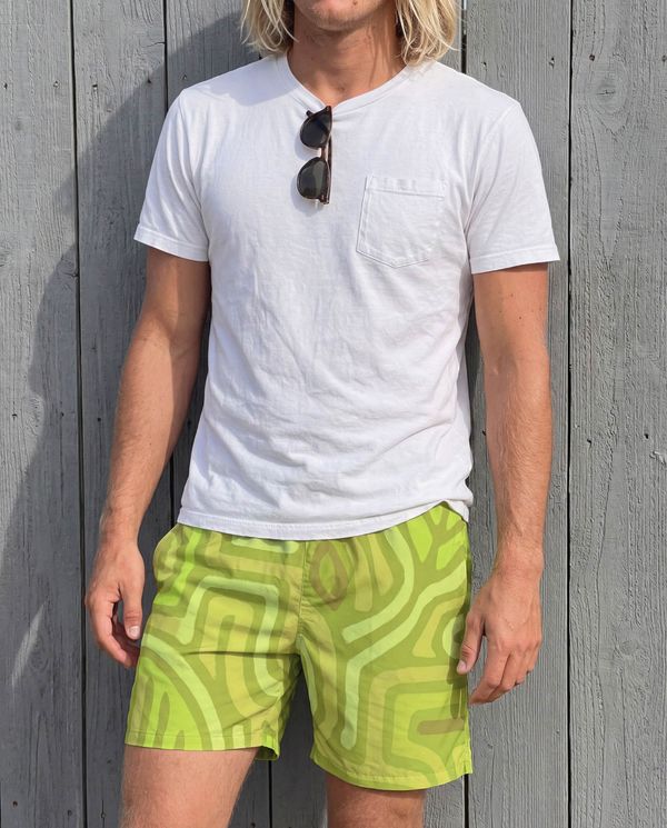 Men's Swim Trunks in Lime Kuna