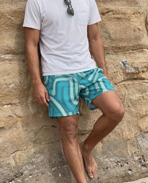 Turquoise Kuna Men's Swim Trunks Men's Swim Trunks — Lolekai