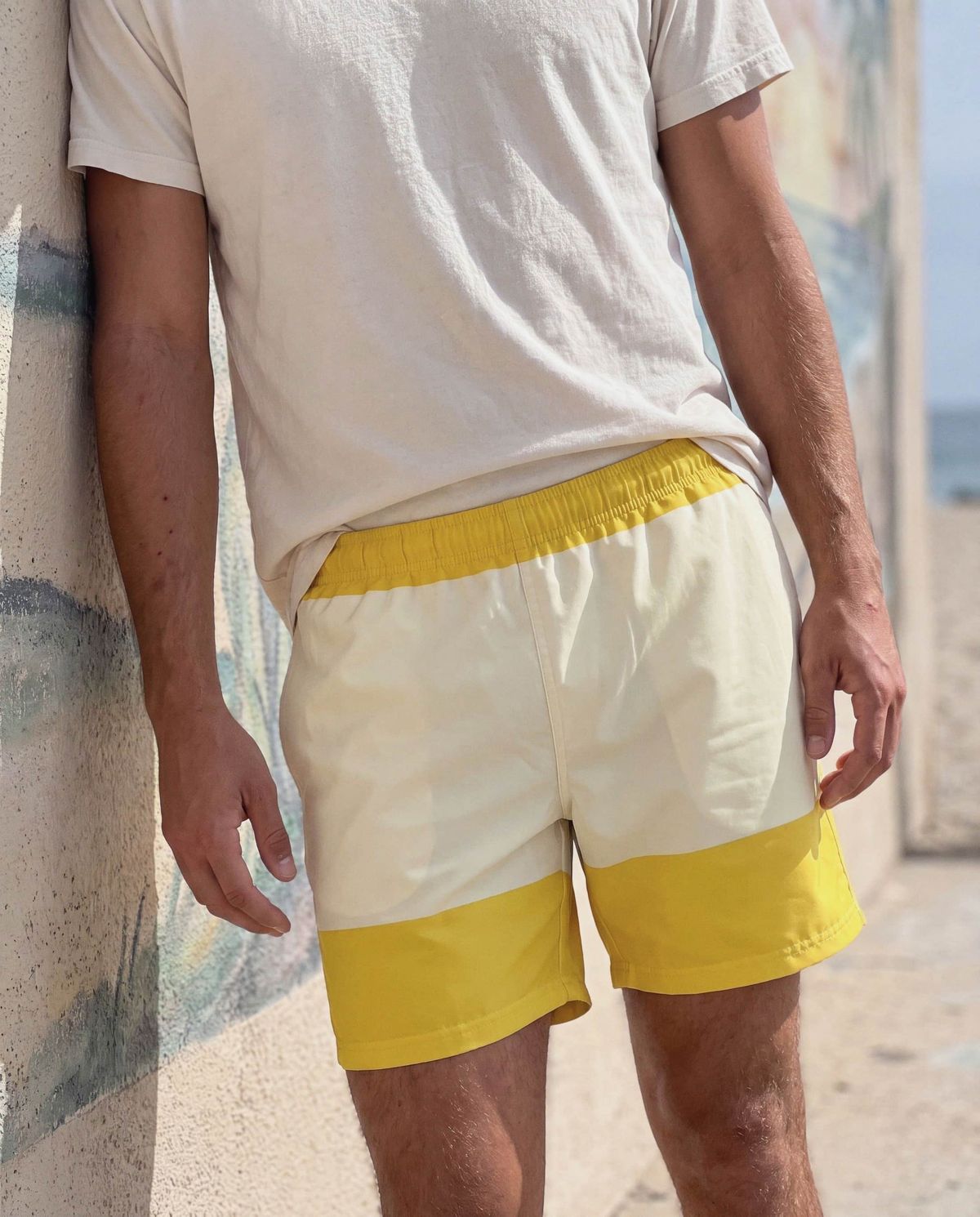 Yellow Pampa Men's Swim Trunks Men's Swim Trunks — Lolekai