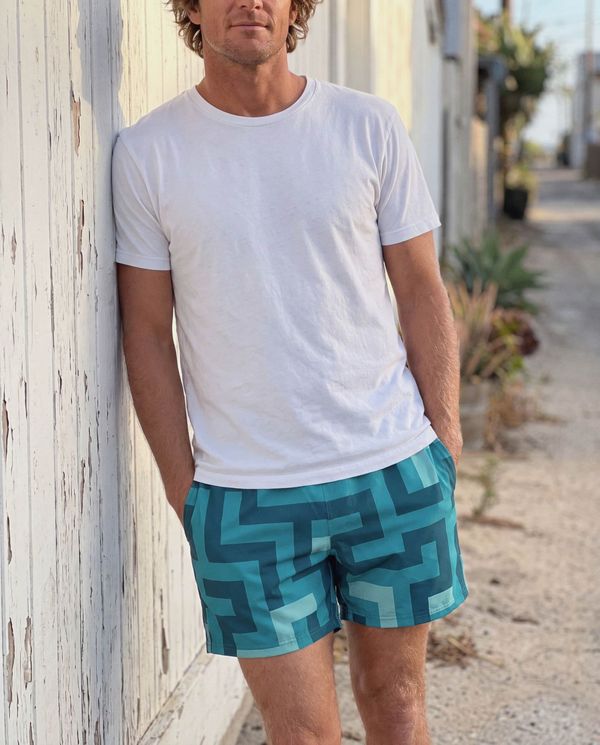 Men's Turquoise Shiori Swim Trunks