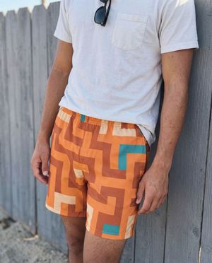 Citrus Orange Shiori men's swim trunks