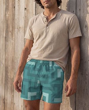 Transformative Teal Shiori men's swim trunks