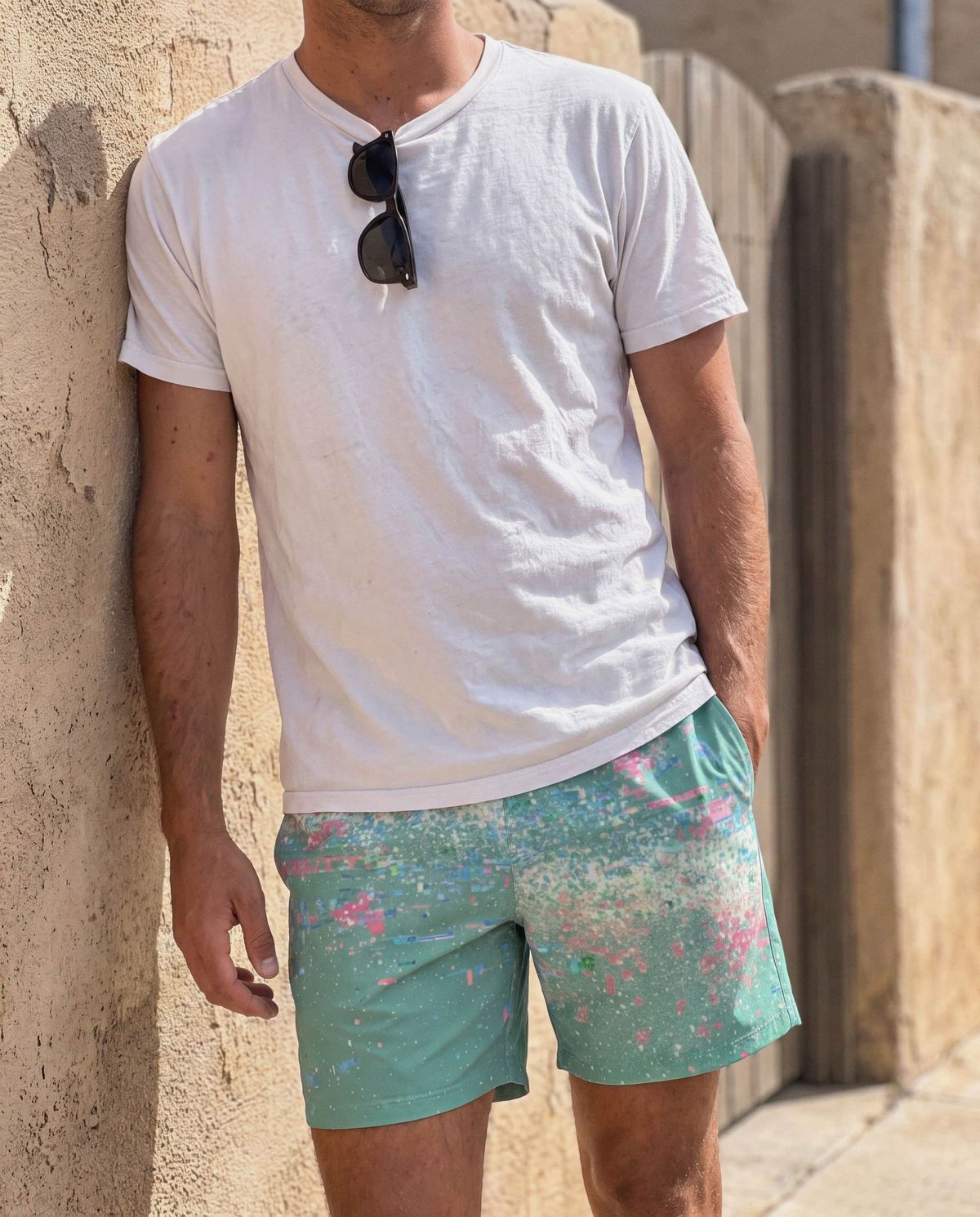 Jelly Mint Pixelate Men's Swim Trunks Men's Swim Trunks — Lolekai