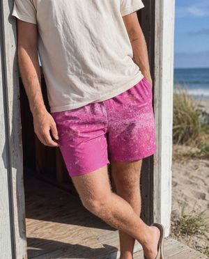 Magenta Pixelate men's swim trunks