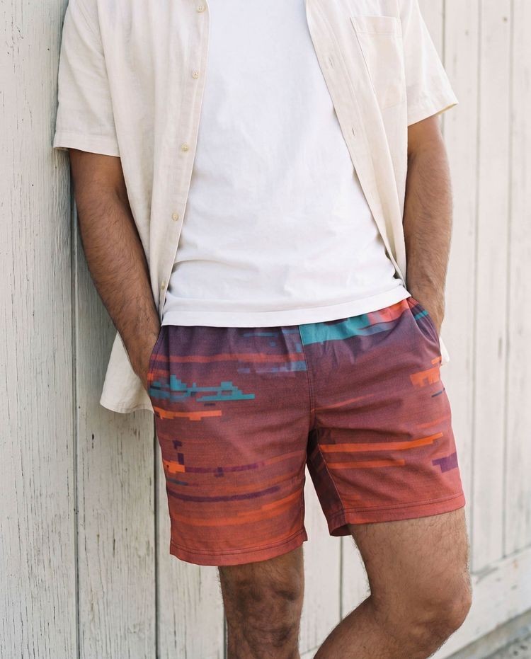 Men's Coral Mosaic Swim Trunks