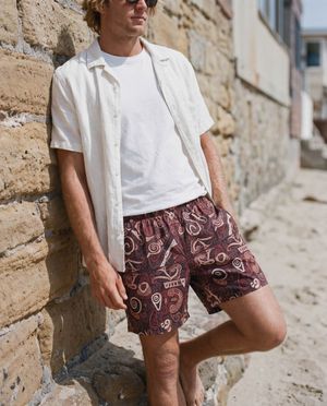 Tea Rose Palu Men's Swim Trunks Men's Swim Trunks — Lolekai