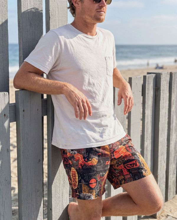Men's Swim Trunks in Coffee Bean Bakeneko