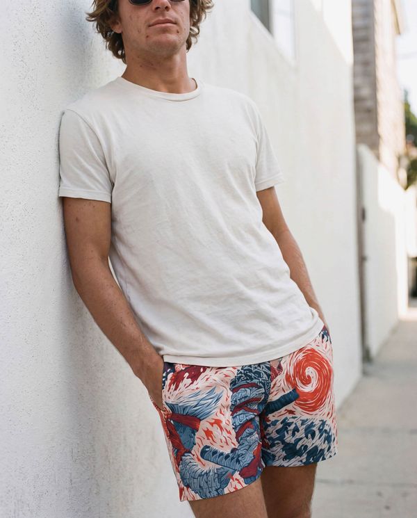 Neon Samurai men's swim trunks