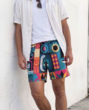 Moai men's swim trunks