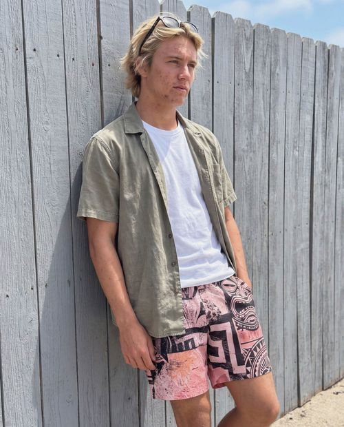 Millennial Pink Kanaloa Men's Swim Trunks