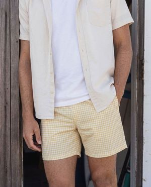 Butter Cream men's swim trunks
