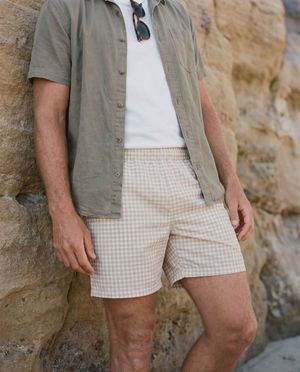 Almond men's swim trunks
