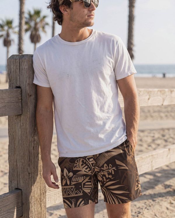 Men's Swim Trunks in Coffee Bean Lani Uli