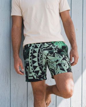 Runway Emerald Koa Lehua men's swim trunks