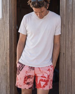 Fiery Red Dusk Men's Swim Trunks bikini — Lolekai