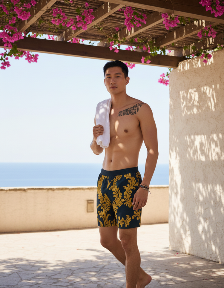 Lush Oasis Verdant Swim Trunks