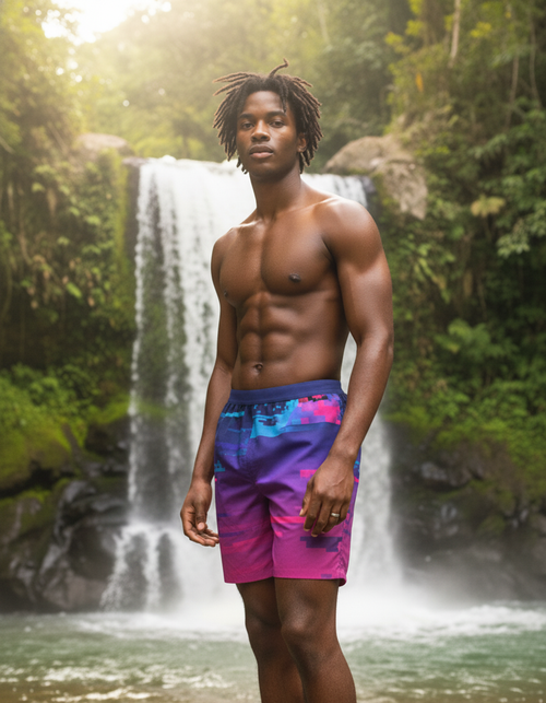 Mosaic men's swim trunks