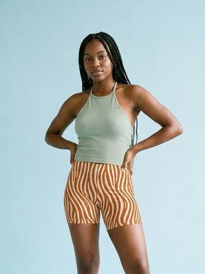 Muskmelon Stripes women's short shorts