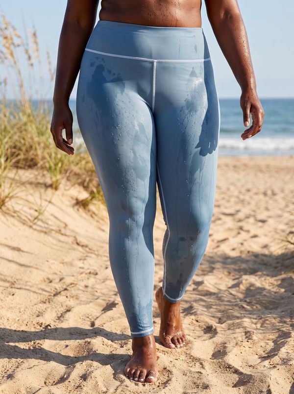 Pewter Blue Plus Size Leggings