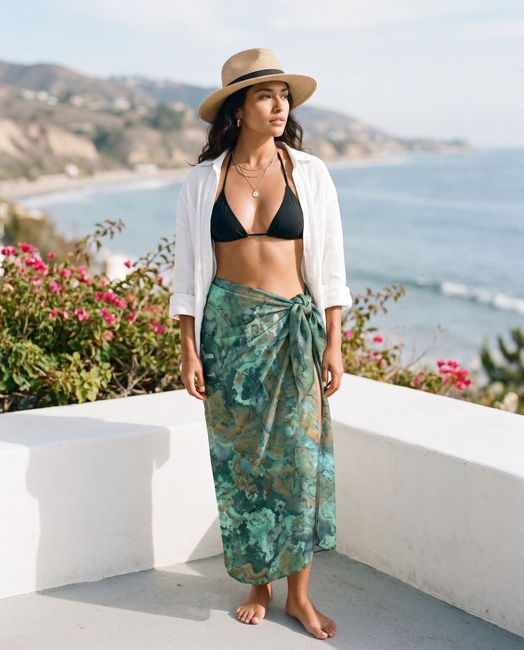 Verdigris Marble long sarongs