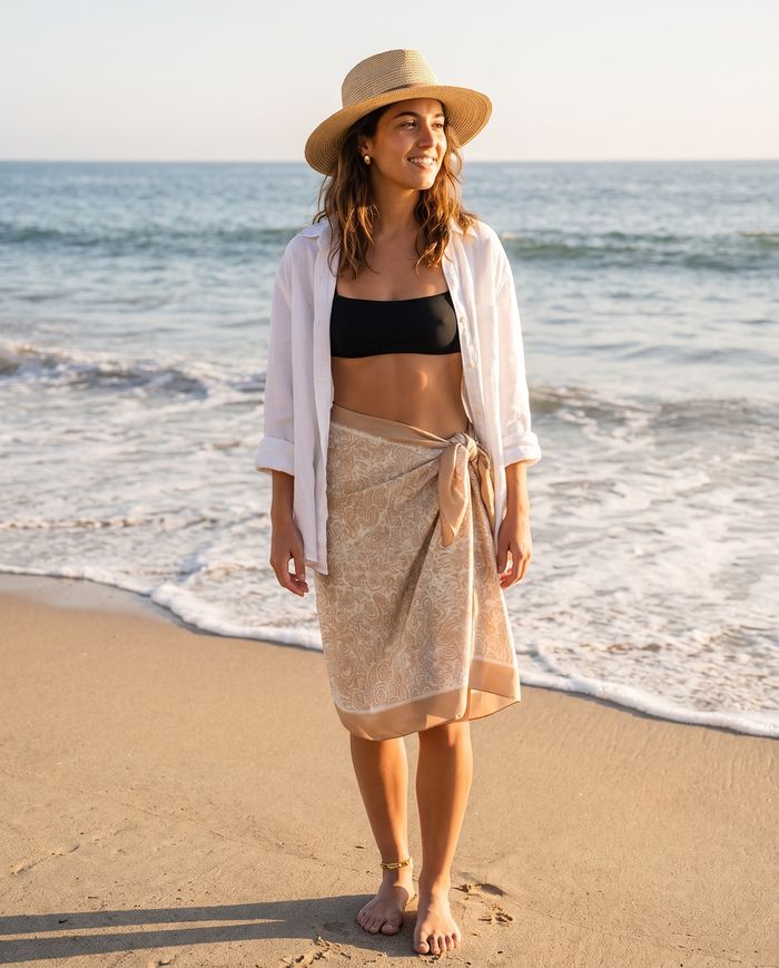 Sarong — Pavitra Border Half Sarong